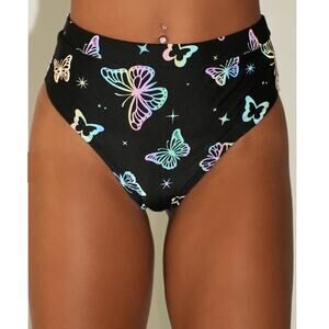 iHeartRaves Black Lucid Flight Rainbow Reflective Shorts Size XS